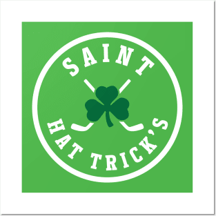 Saint Hat Trick's Day - St. Patty's Hockey Posters and Art